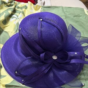 Chic Purple Women's Hat with Bow Detail